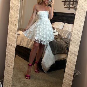 White Floral Mini Dress